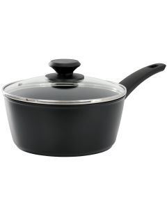 Oster Connelly 2.5 Quart Textured Nonstick Aluminum Saucepan with Lid in Black
